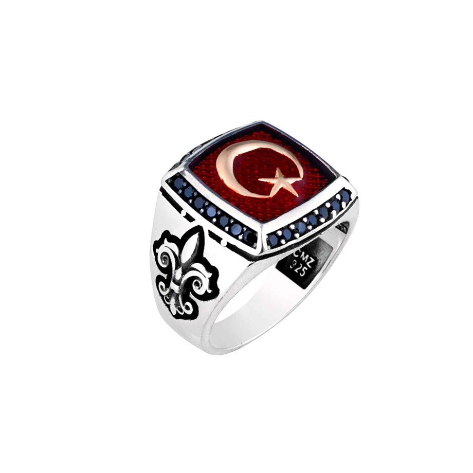 Ay Yıldız Erkek Gümüş Yüzük 20