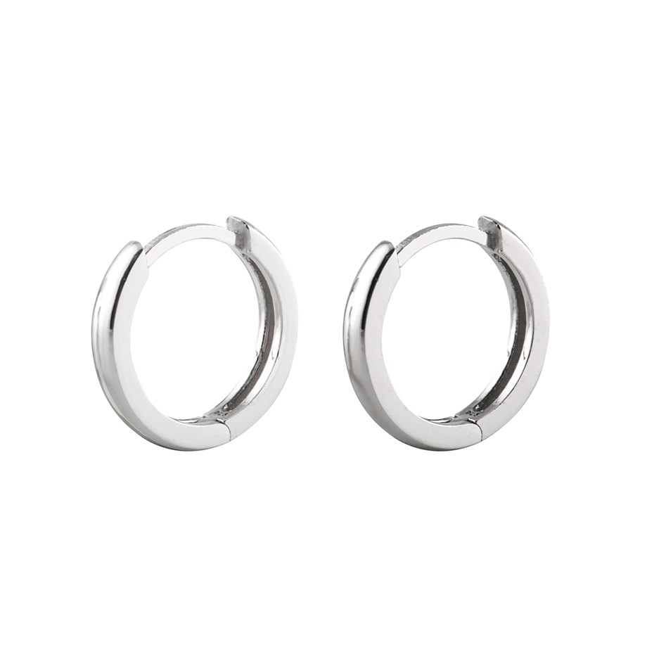 Taşsız 13 mm Tasarımlı Gümüş Halka Küpe