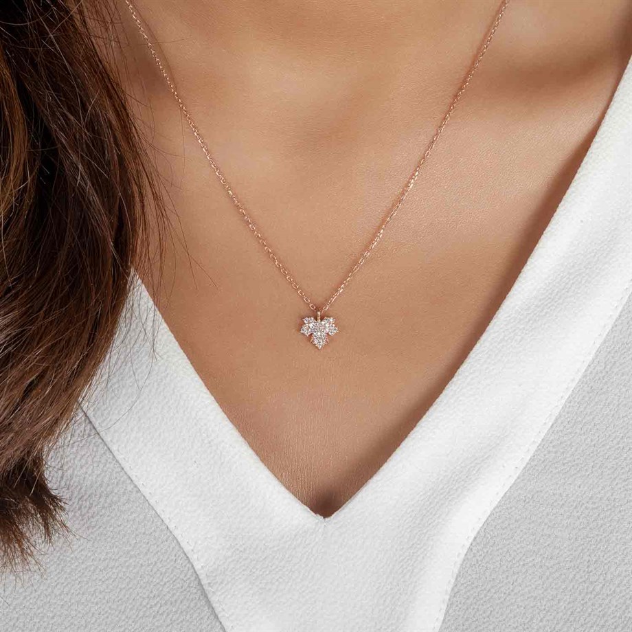 Çınar Yaprağı Tasarım Gümüş Kadın Kolye