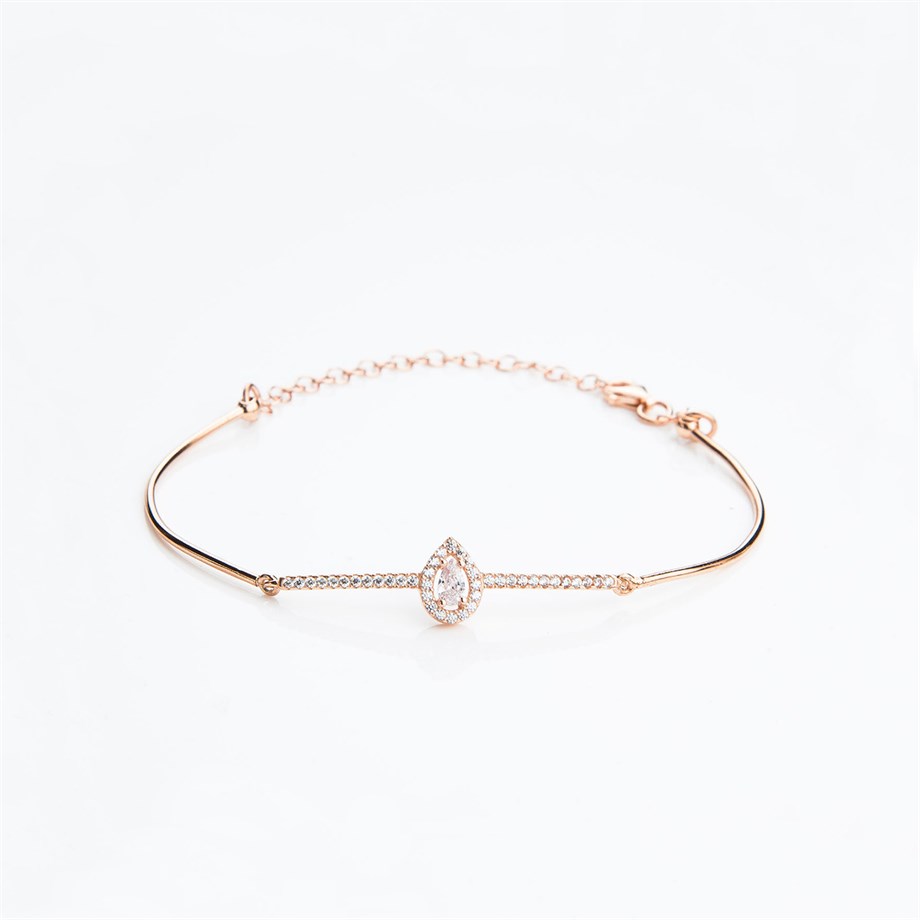 Damla Rose Gold Gümüş Kadın Bileklik
