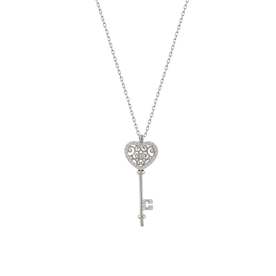 Kalbin Anahtarı Kadın Gümüş Kolye
