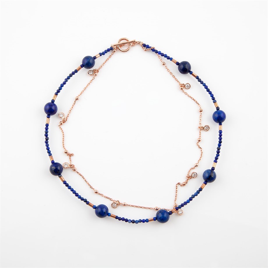 Lapis Lazuli Taşlı Kadın Gümüş Bileklik