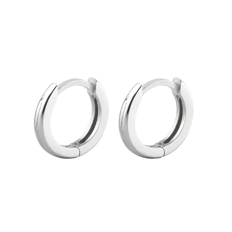 Taşsız 11 mm Tasarımlı Gümüş Halka Küpe