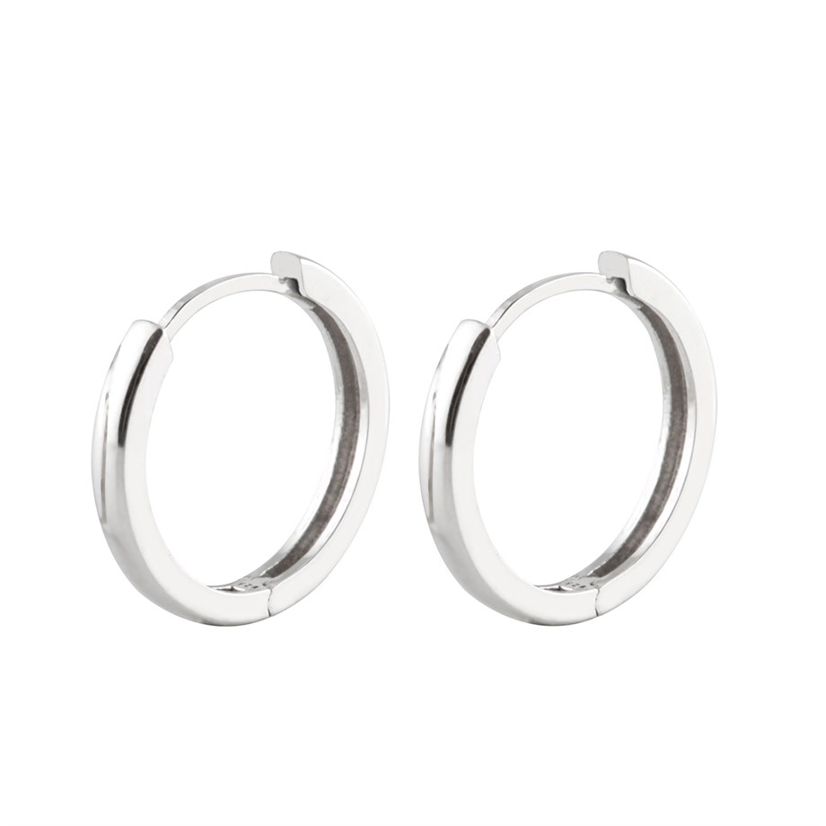 Taşsız 15 mm Tasarımlı Gümüş Halka Küpe