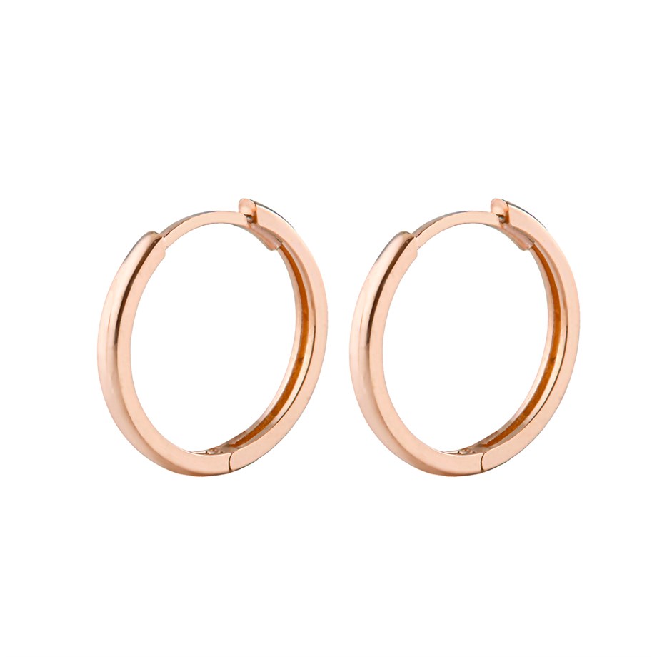 Roze Rengi Taşsız 19 mm Tasarımlı Gümüş Halka Küpe