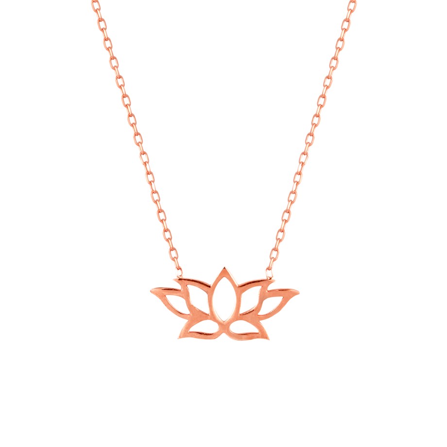 Lotus Çiçeği Gümüş Kolye