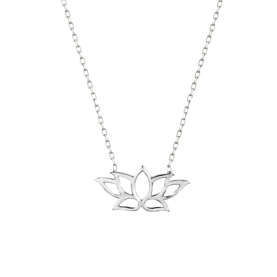 Lotus Çiçeği Gümüş Kolye