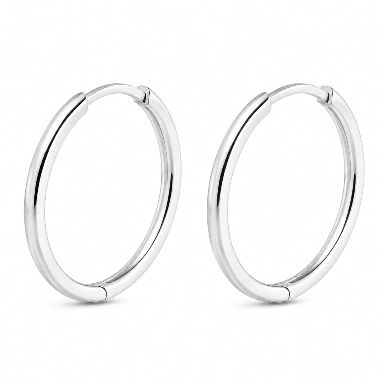 925 Ayar Gümüş Taşsız 21 mm Halka Küpe