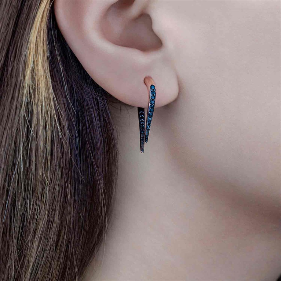 Piercing Tasarım Gümüş Kadın Küpe